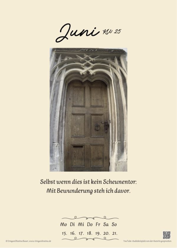Beispielseite Juni aus dem TOR-heiten Kalender 2026
