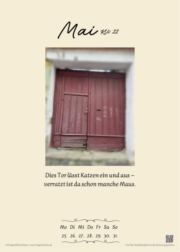 Beispielseite Mai aus dem TOR-heiten Kalender 2026
