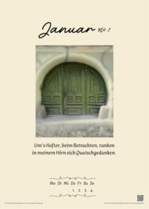 Beispielseite Januar1 aus dem TOR-heiten Kalender 2026