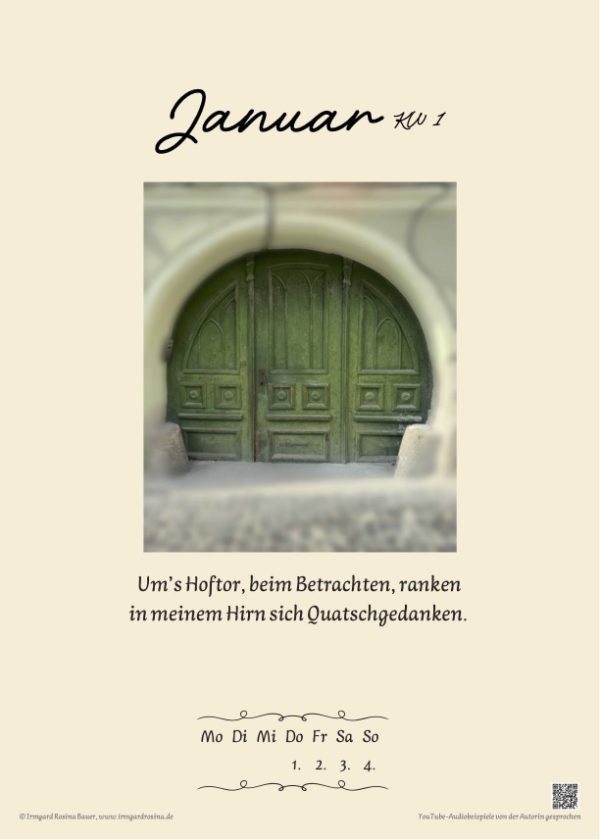 Beispielseite Januar1 aus dem TOR-heiten Kalender 2026