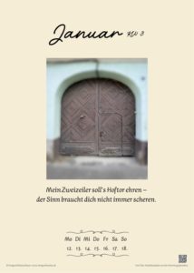 Beispielseite Januar3 aus dem TOR-heiten Kalender 2026