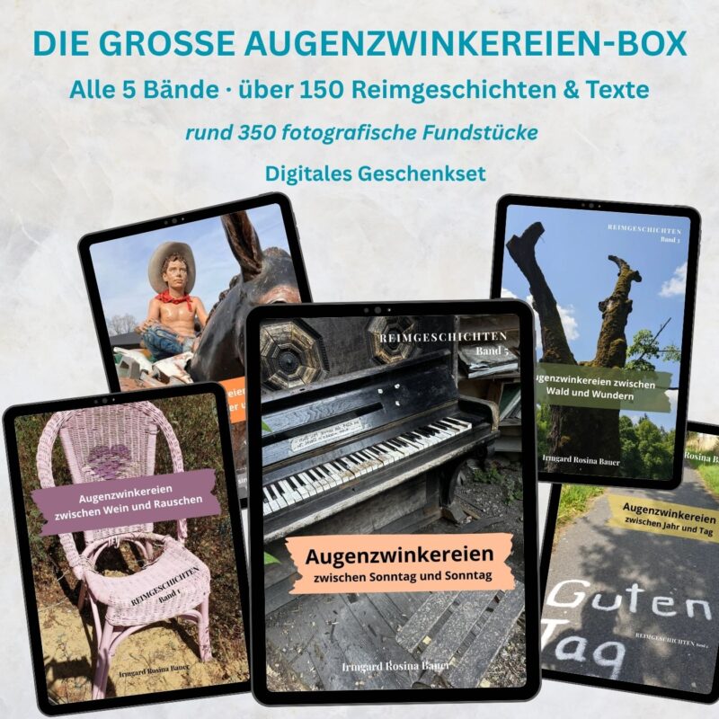 Die große Augenzwinkereien-Box mit fünf Reimgeschichten-Bänden von Irmgard Rosina Bauer