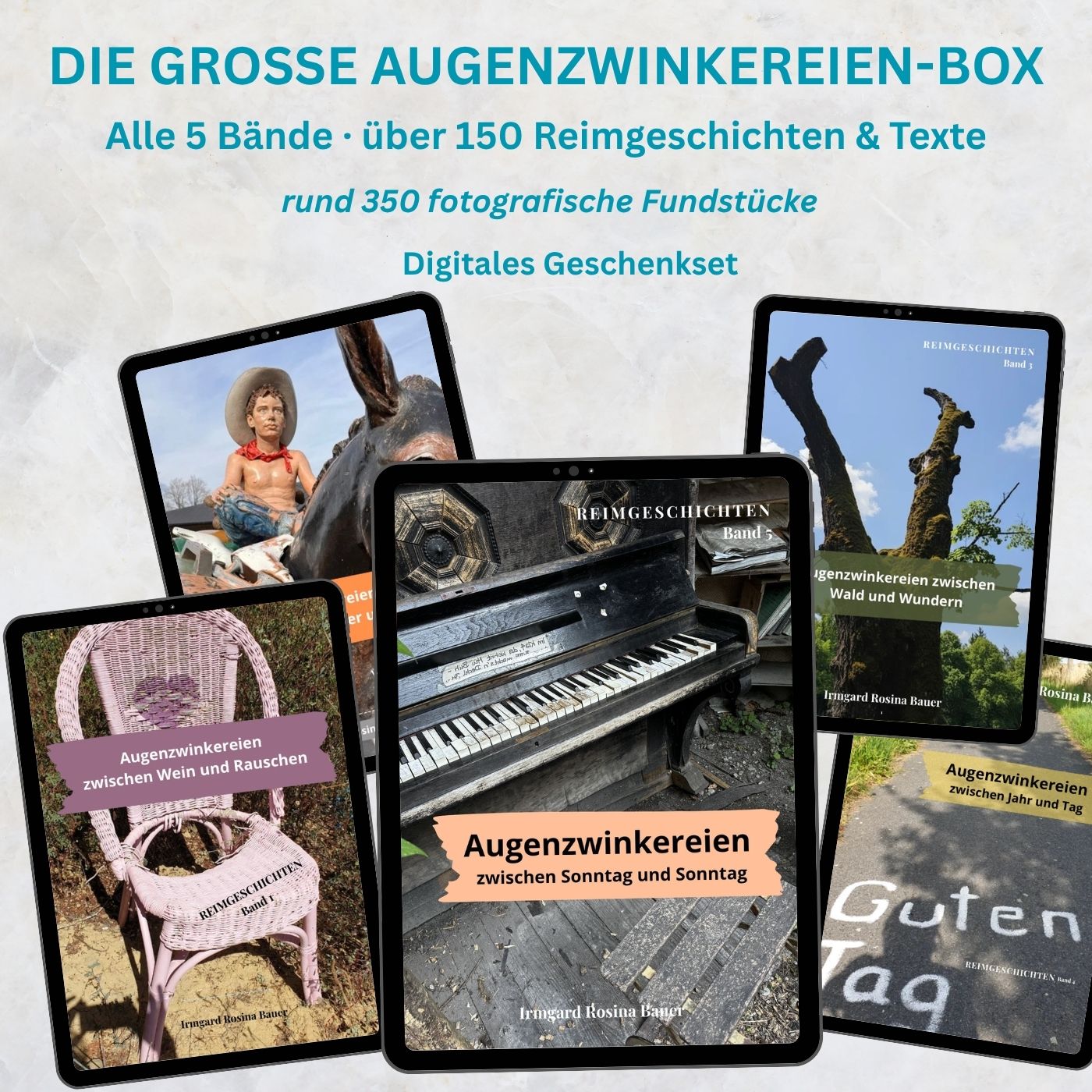 Die große Augenzwinkereien-Box | 5 Bände Reimgeschichten mit Fotos als digitales Geschenkset